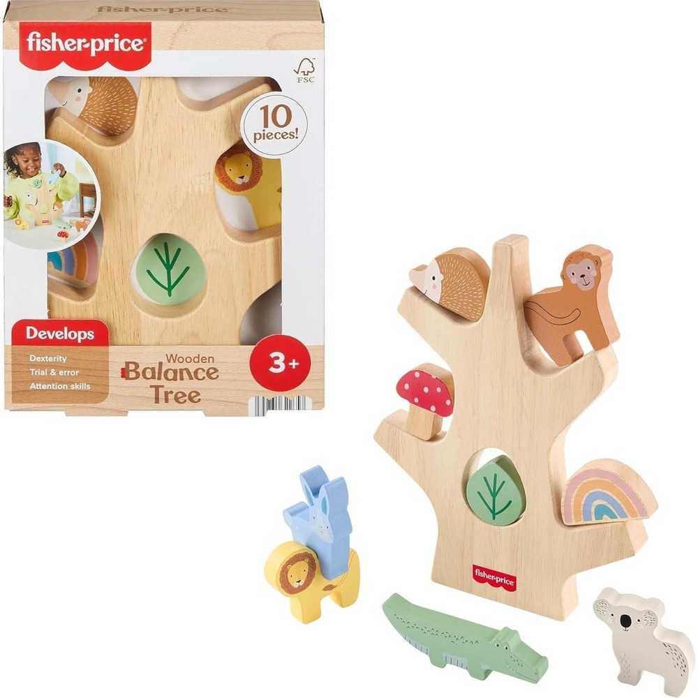 Fisher-Price Wooden Balance‎ Tree Toddler Toy 10pc Coordination NEW